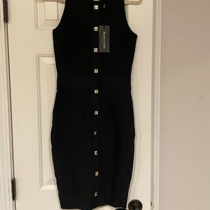 Black skin tight dress